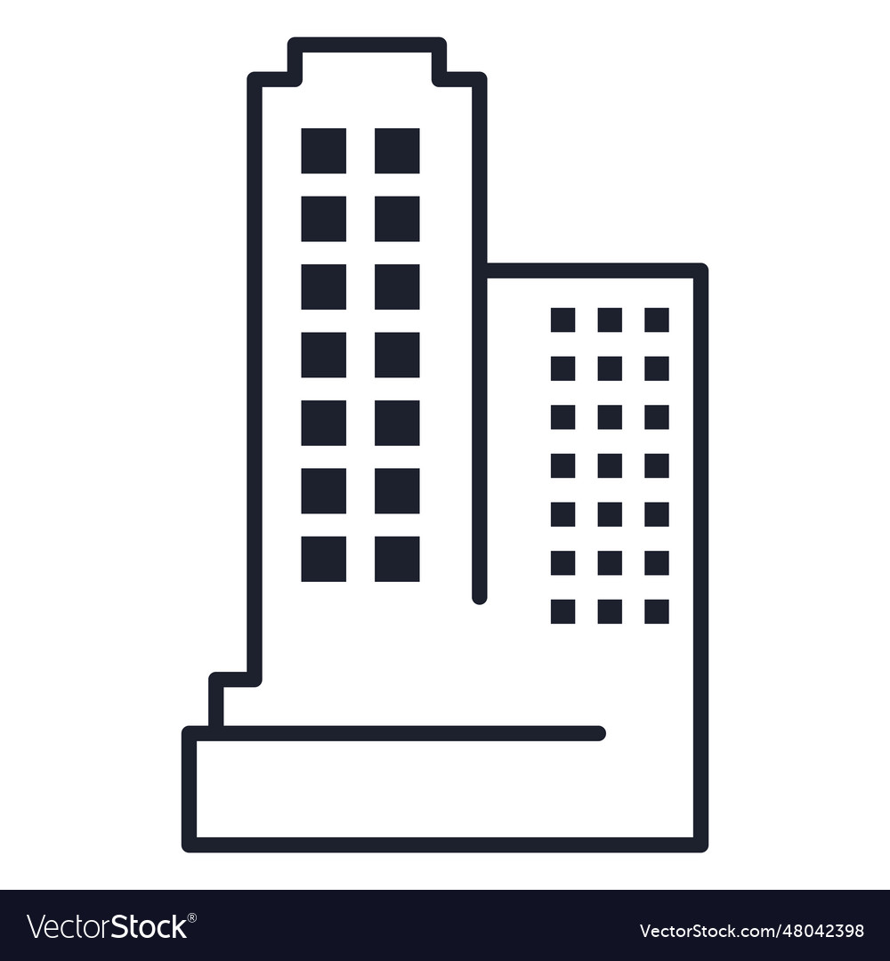 Corporate building stroke Royalty Free Vector Image