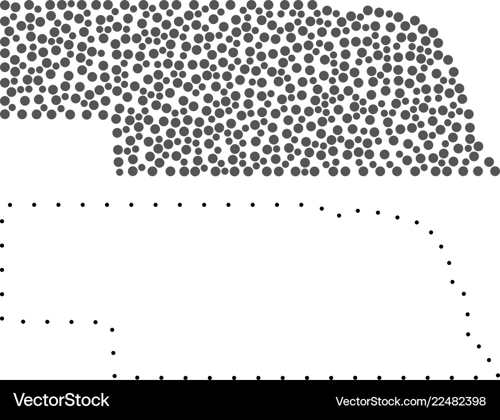 Dot contour map of nebraska state Royalty Free Vector Image