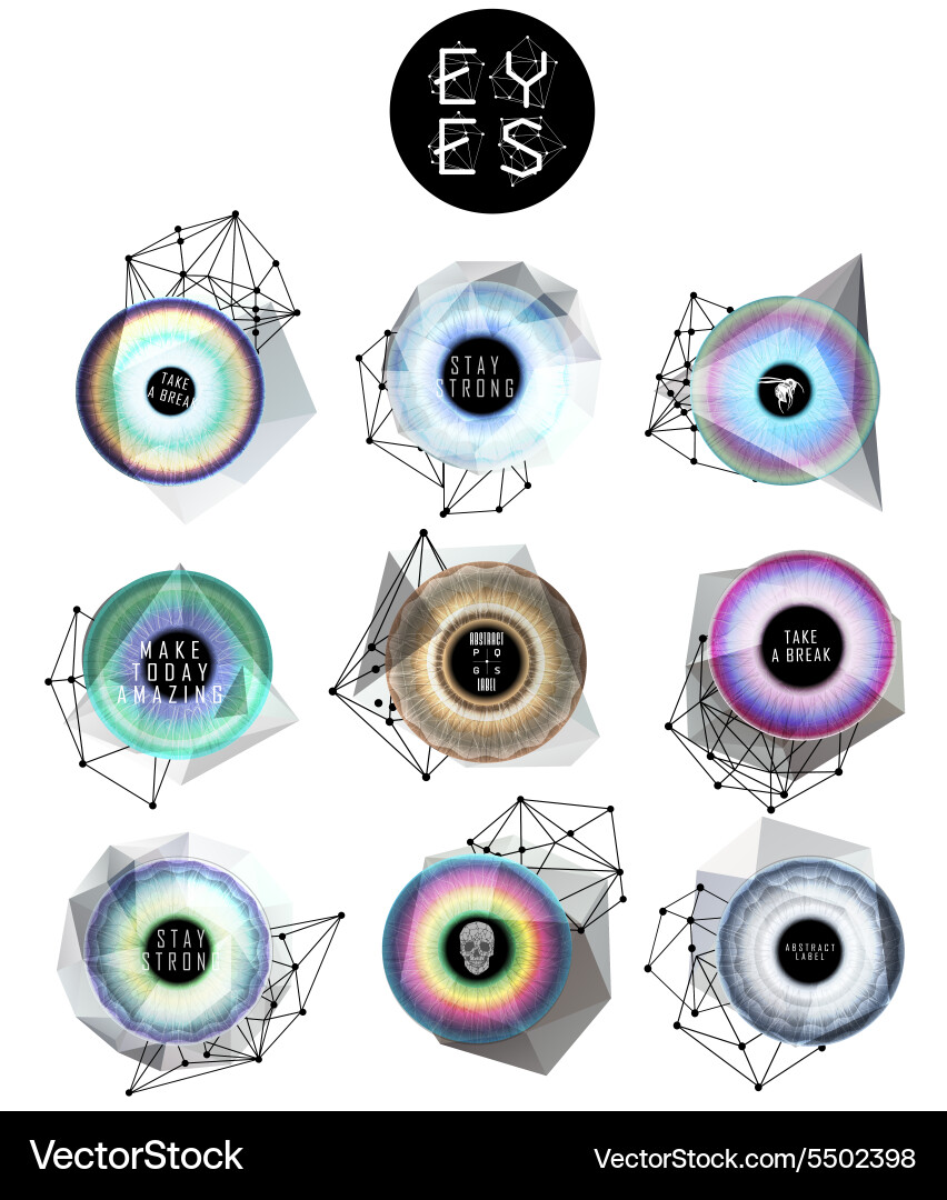 Eyes collection human pupil Royalty Free Vector Image