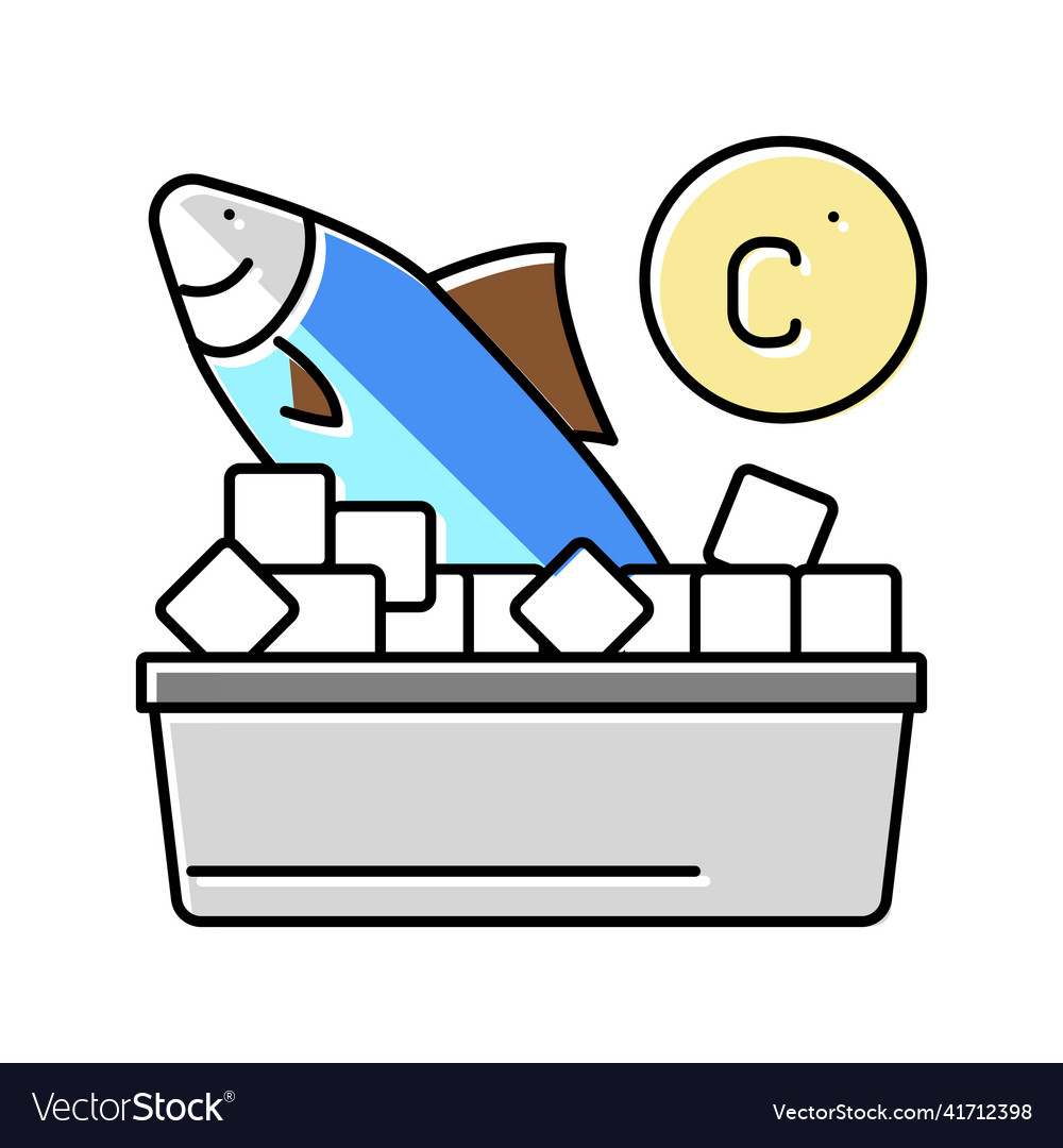 Frozen seafood color icon Royalty Free Vector Image