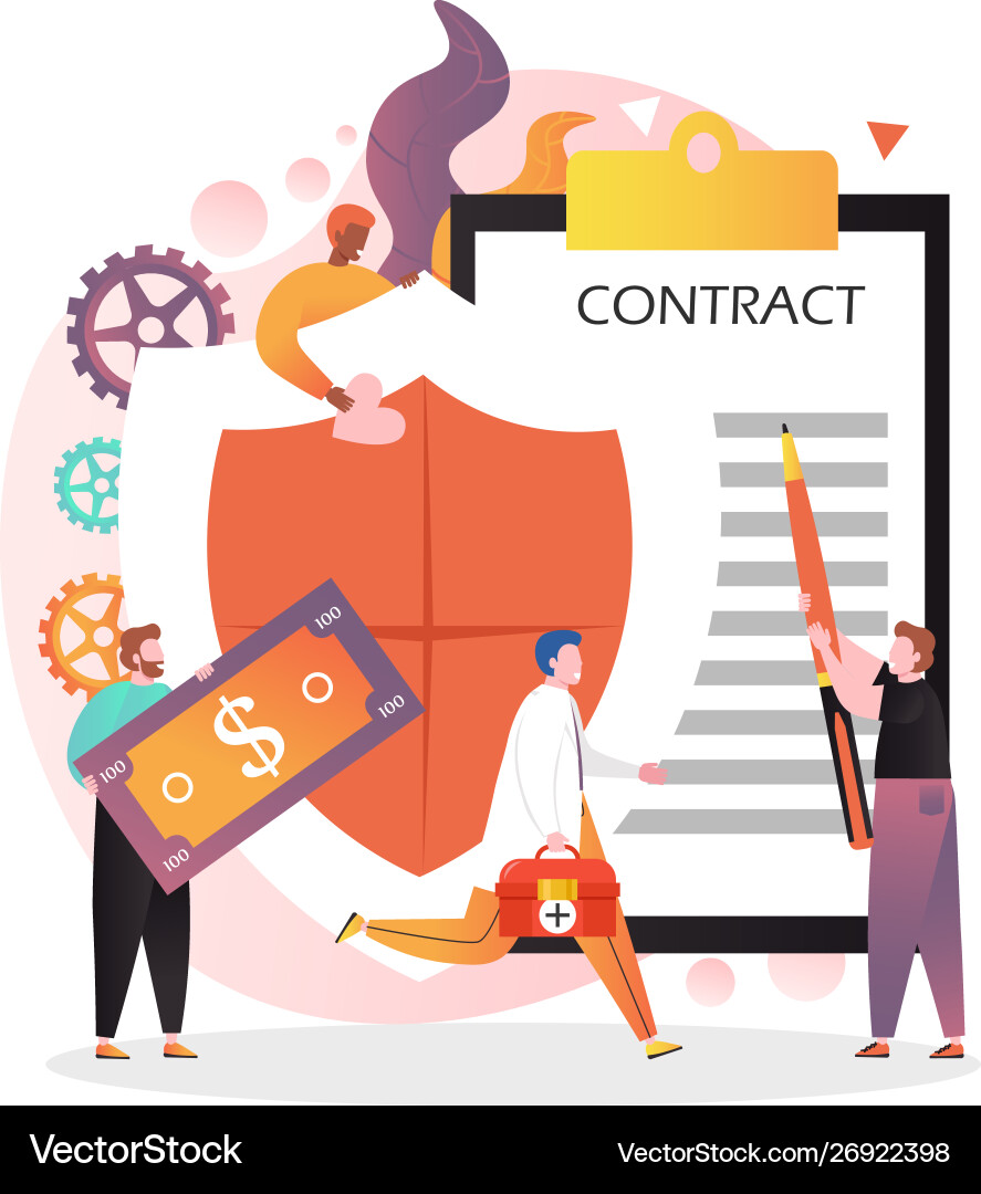 Insurance Concept For Web Banner Website Vector Image