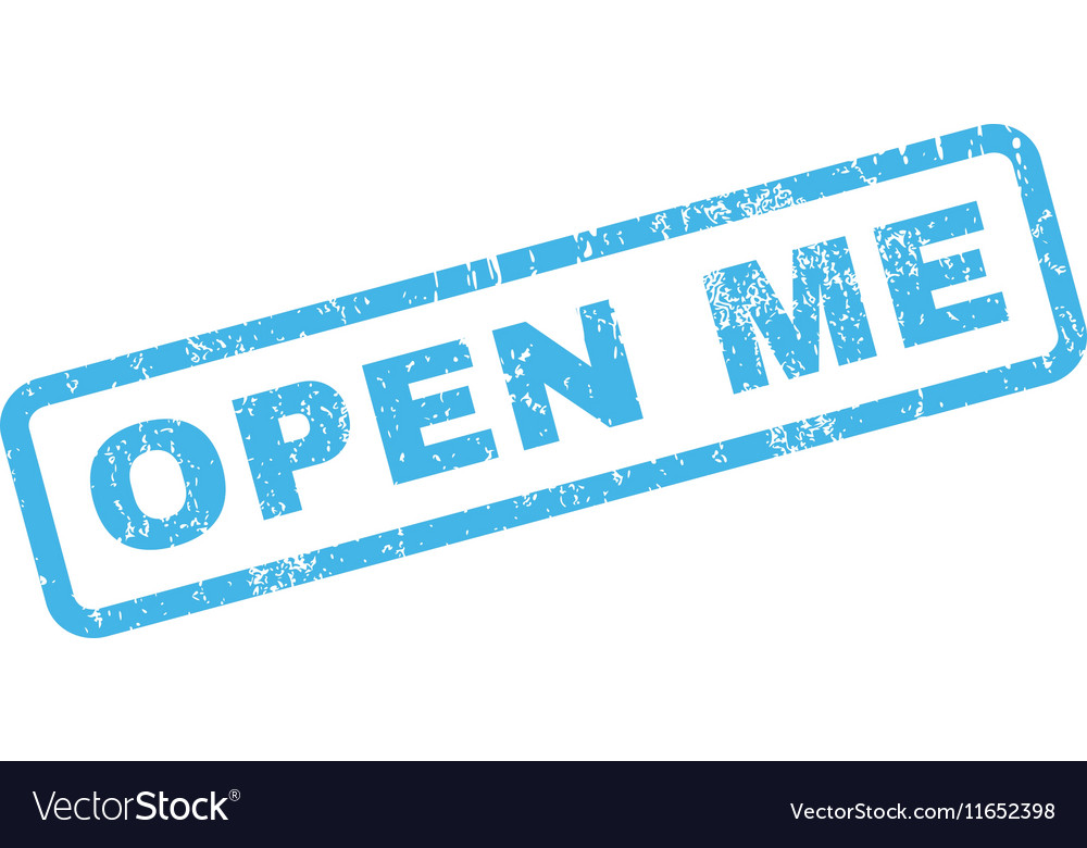 Open me rubber stamp Royalty Free Vector Image