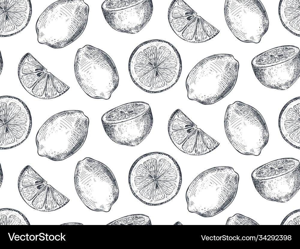 Seamless pattern with hand drawn fresh Royalty Free Vector