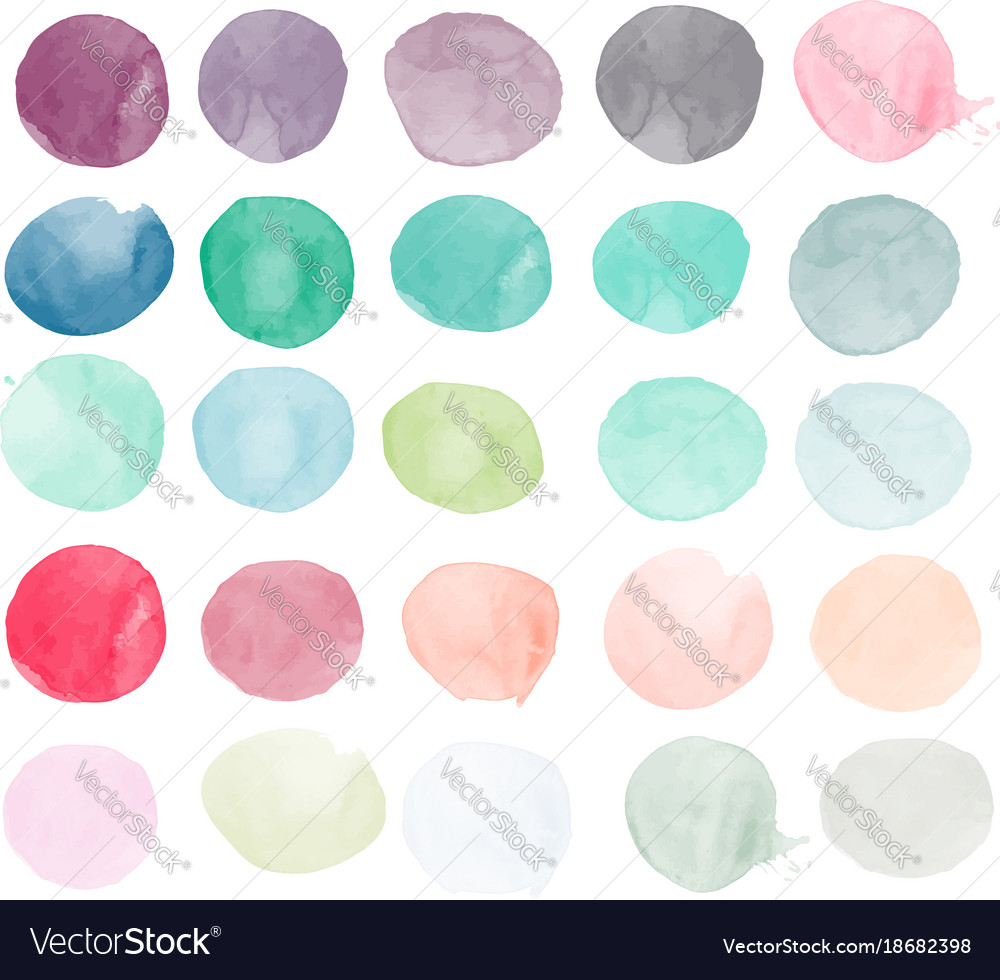 Set of watercolor shapes watercolor blobs Vector Image