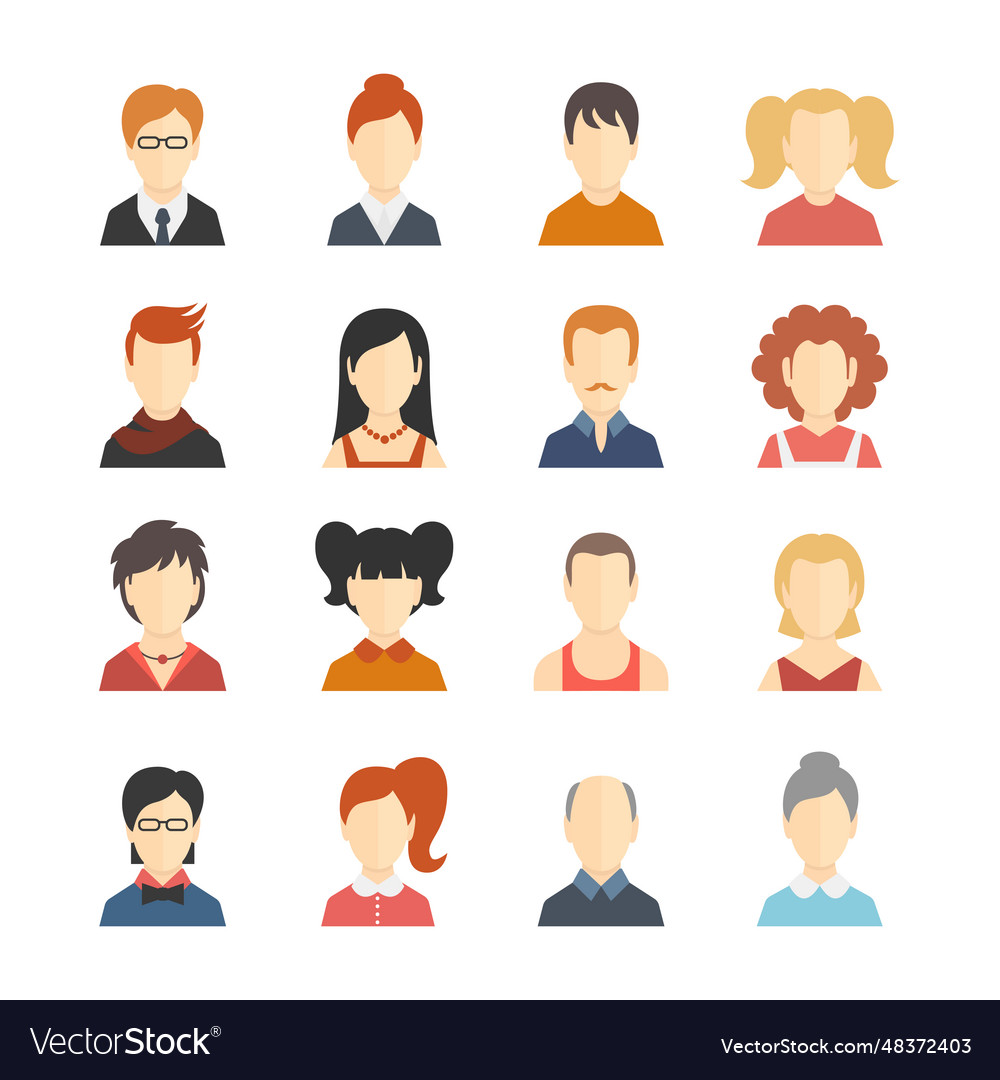 Avatar icons set Royalty Free Vector Image - VectorStock