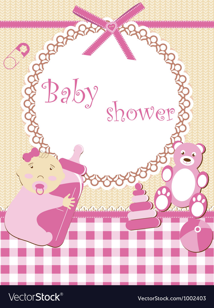 Baby shower - girl Royalty Free Vector Image - VectorStock