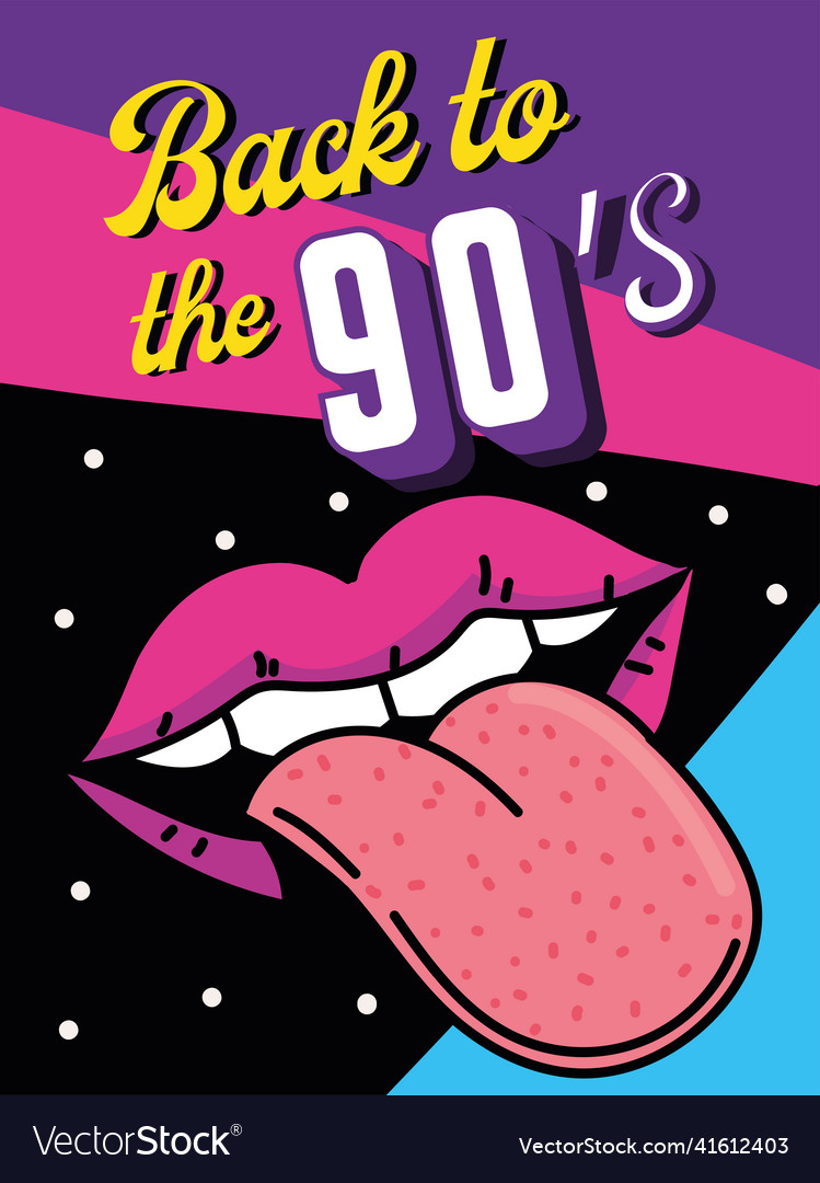 Back to the 90s poster Royalty Free Vector Image