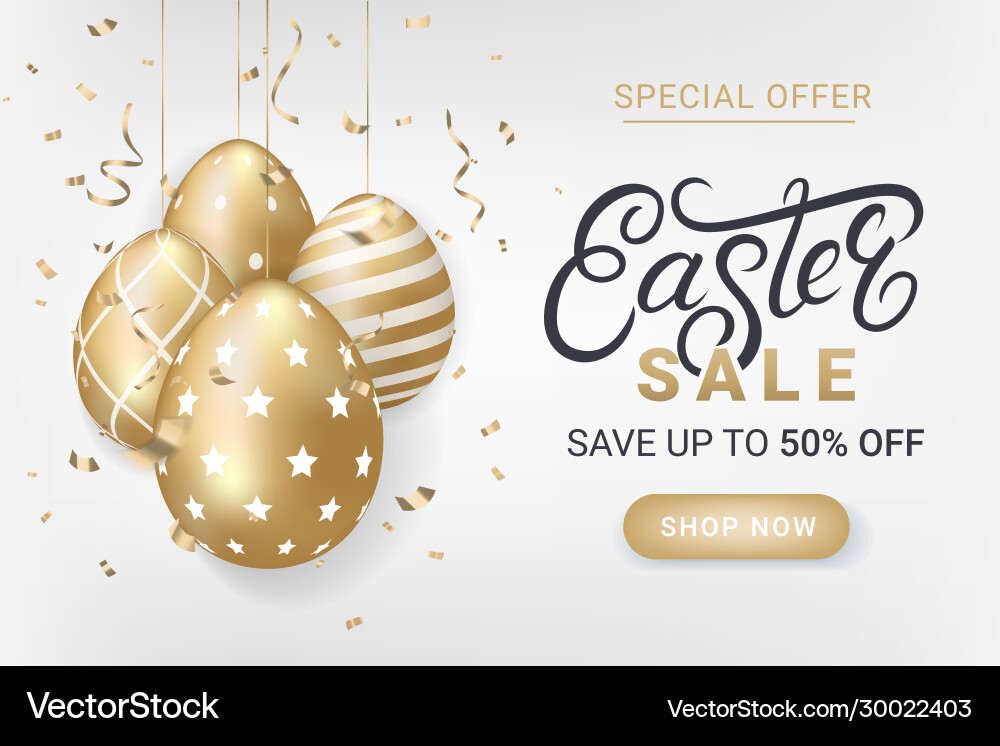 Easter sale discount banner Royalty Free Vector Image