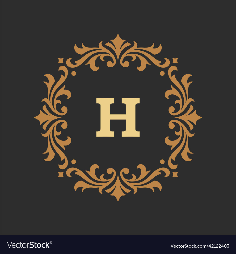 Luxury monogram logo template object Royalty Free Vector