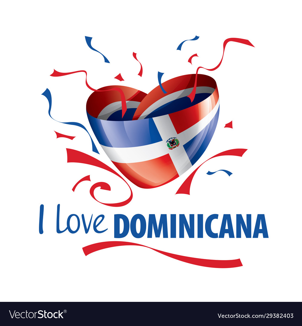 National flag dominicana in shape Royalty Free Vector Image