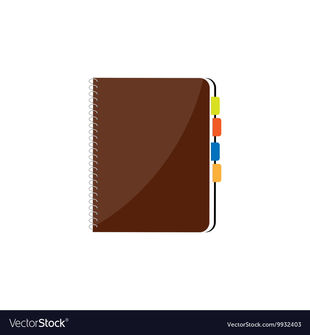 Notebook in a flat style reminder diary Royalty Free Vector