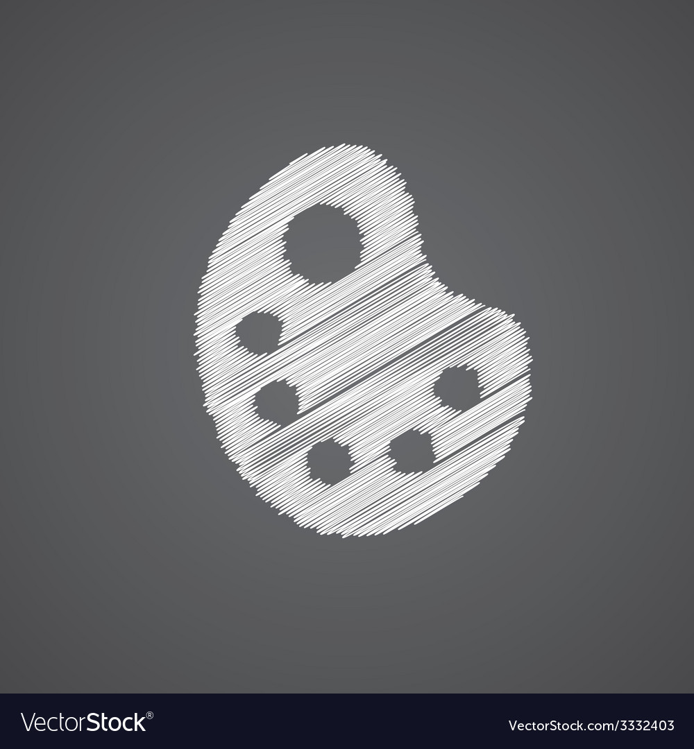painter palette sketch logo doodle icon royalty free vector