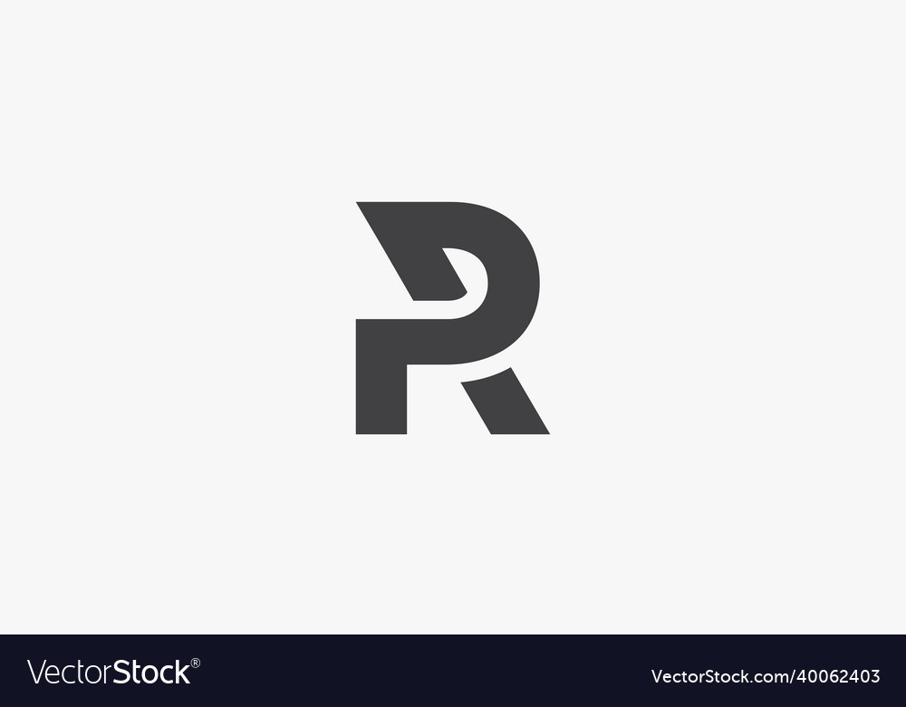 R or rp pr logo isolated on white background Vector Image