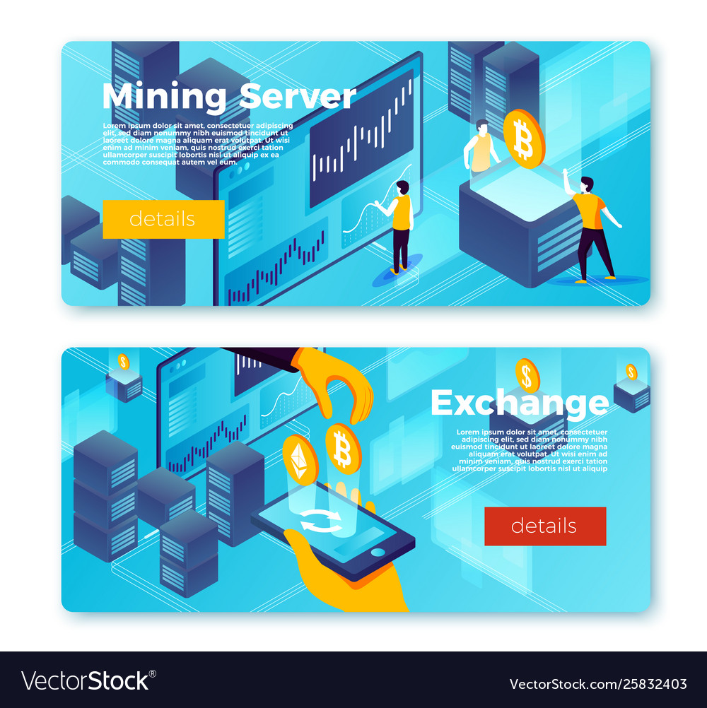 Set Bright Banner Templates Online Exchange Vector Image