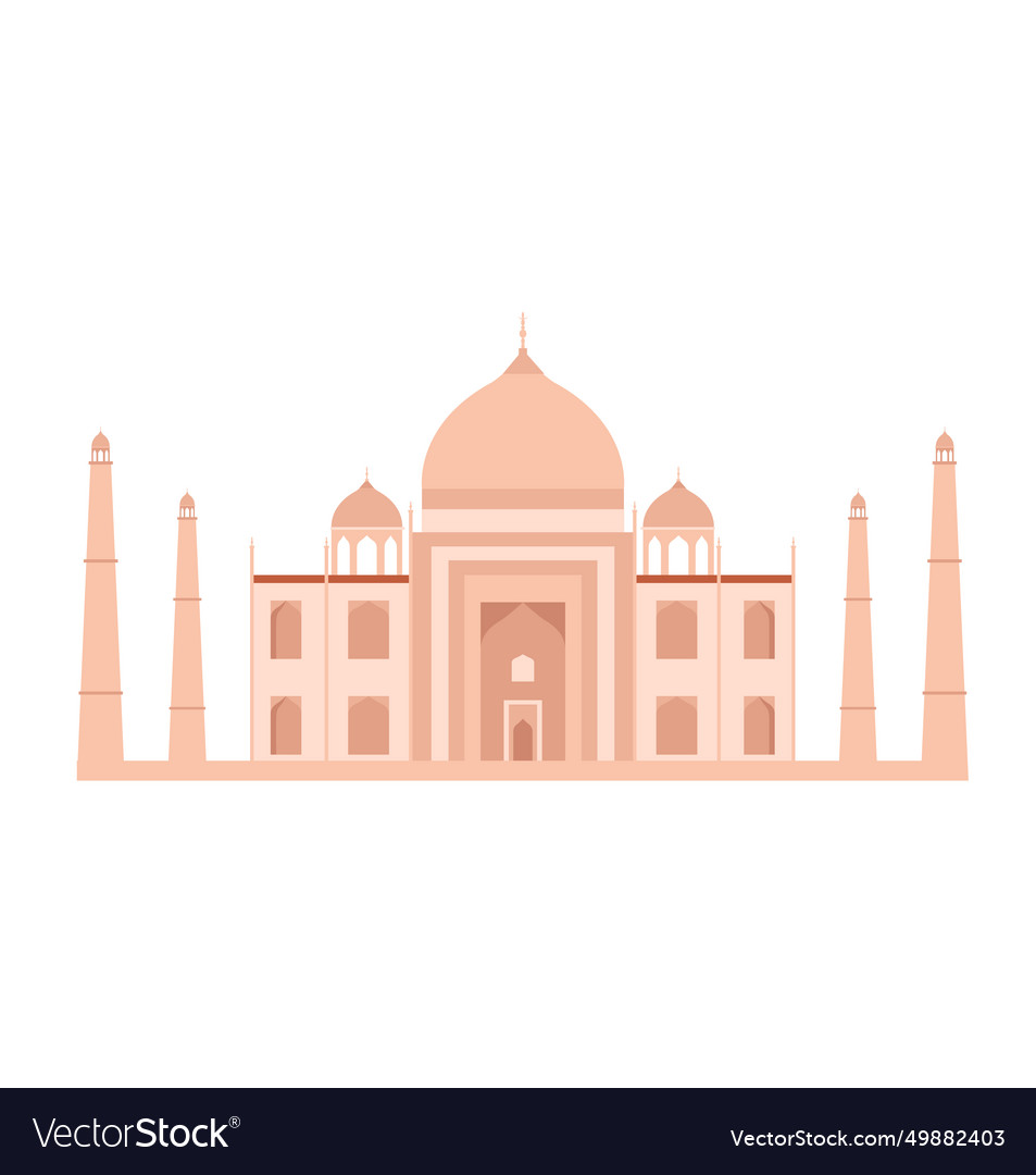 Taj mahal in pastel color Royalty Free Vector Image