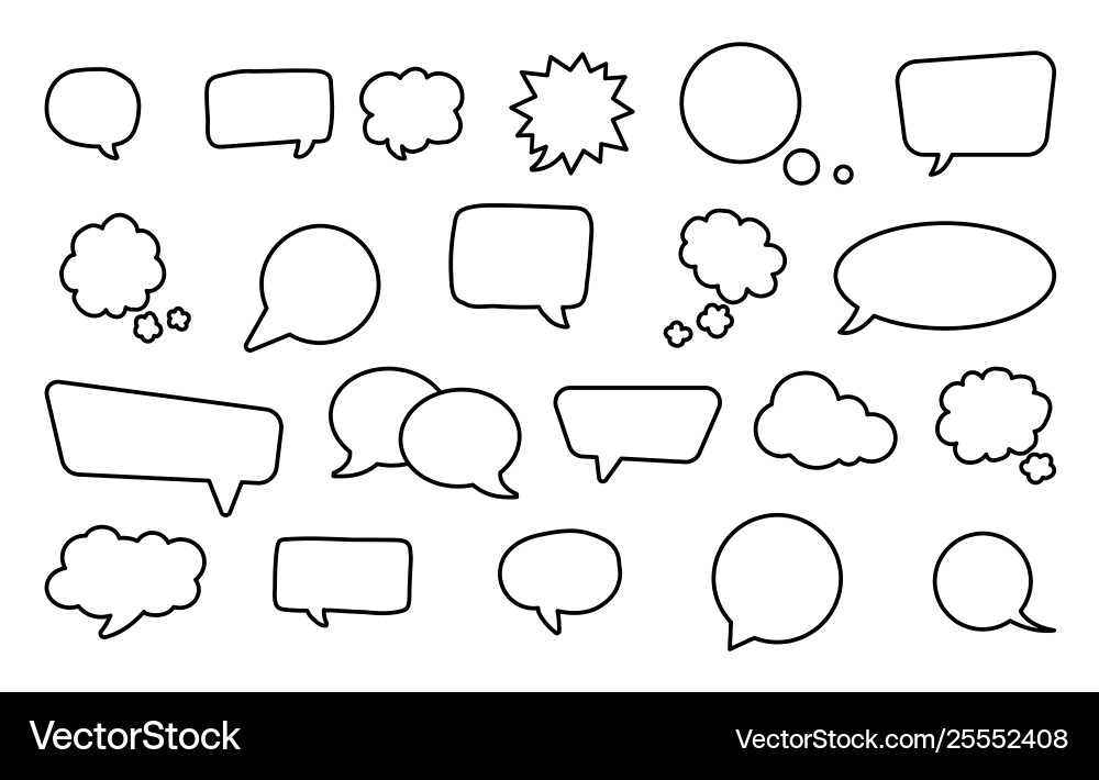 Big set speech bubbles retro empty comic Vector Image