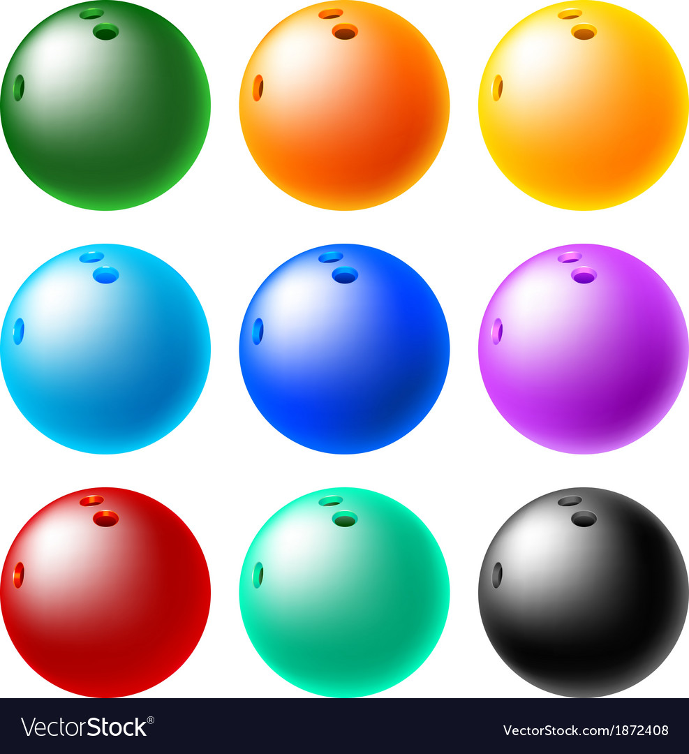 Bowling ball set Royalty Free Vector Image - VectorStock