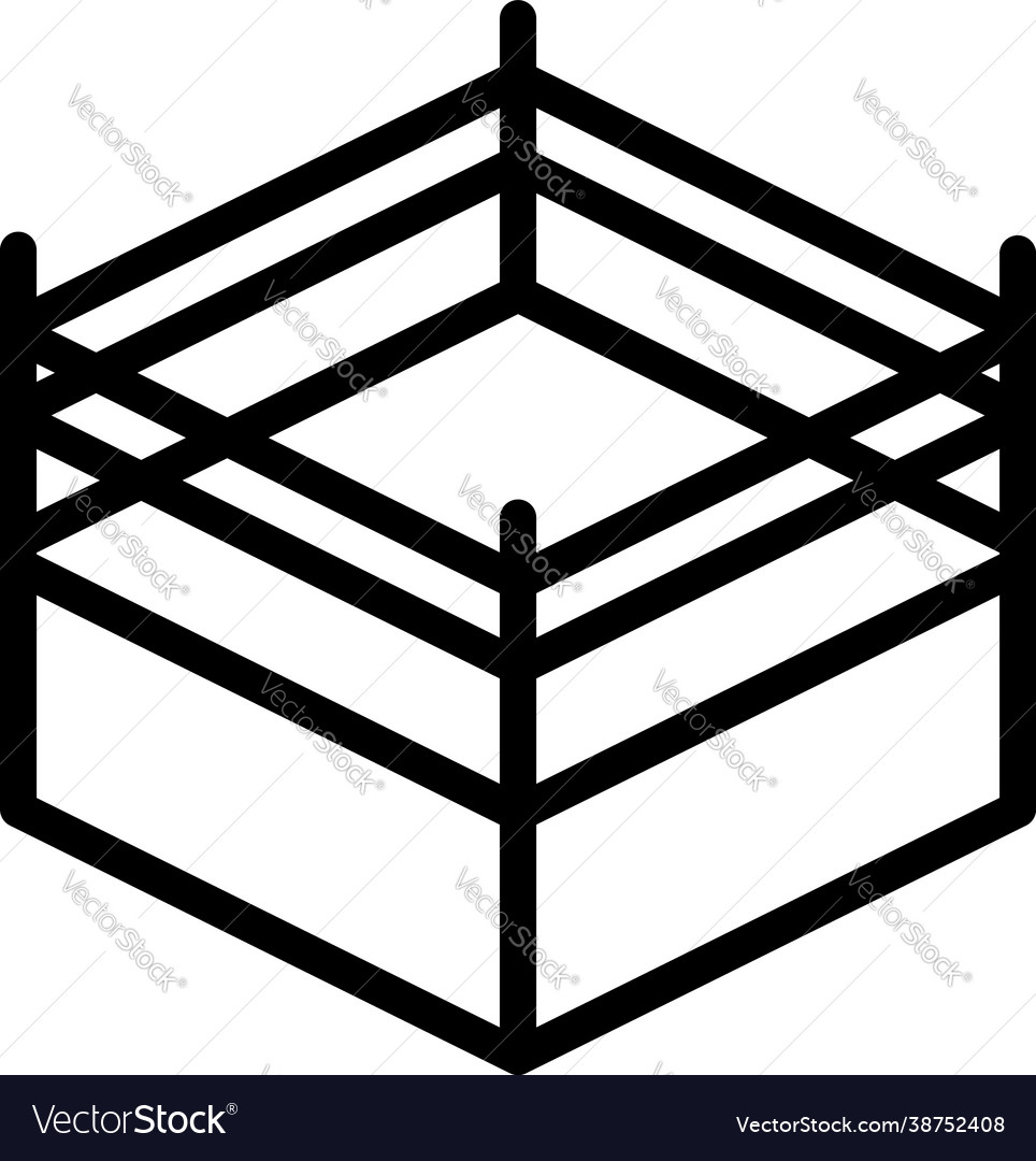 Boxing arena icon outline style Royalty Free Vector Image