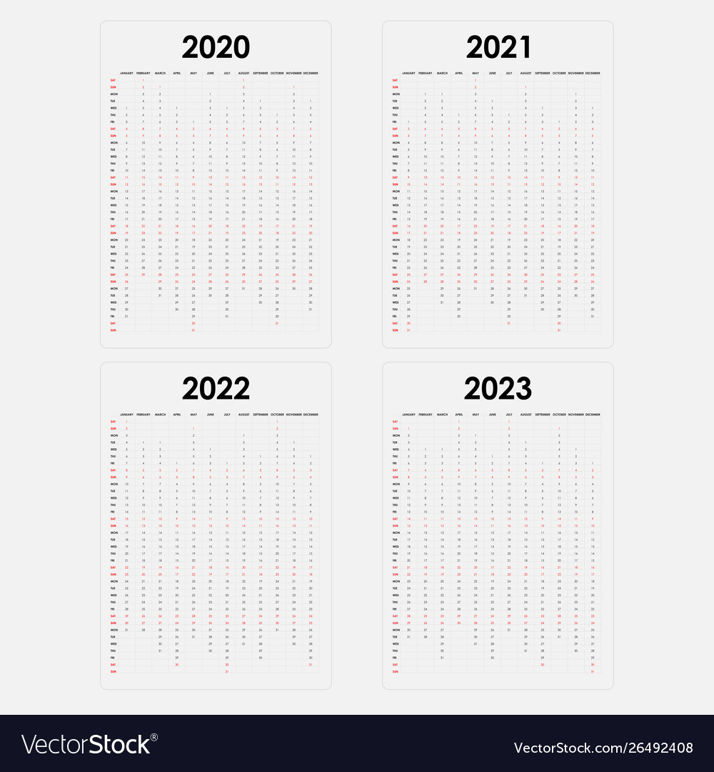 2023 Ap Calendar Calendar 2020 20212022 And 2023 Royalty Free Vector Image