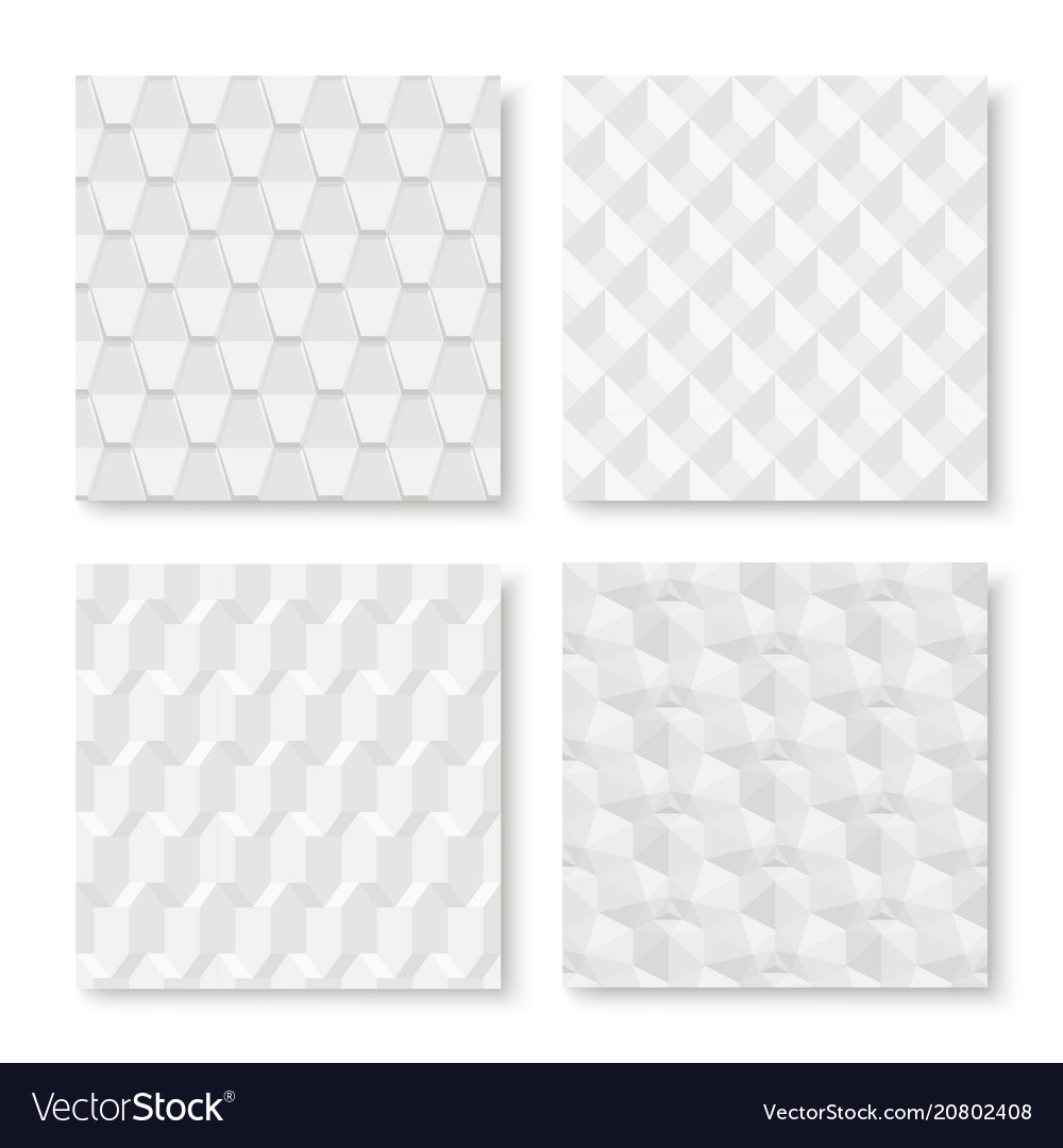 Collection white seamless geometric textures Vector Image