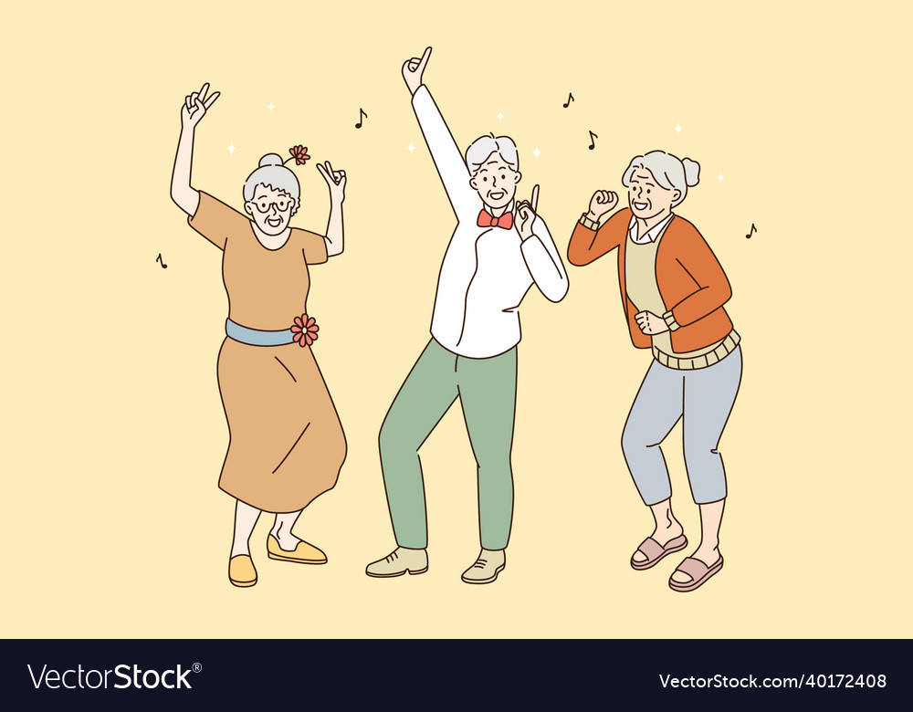 Elderly mature people active lifestyle concept vector image Elderly mature people active lifestyle concept