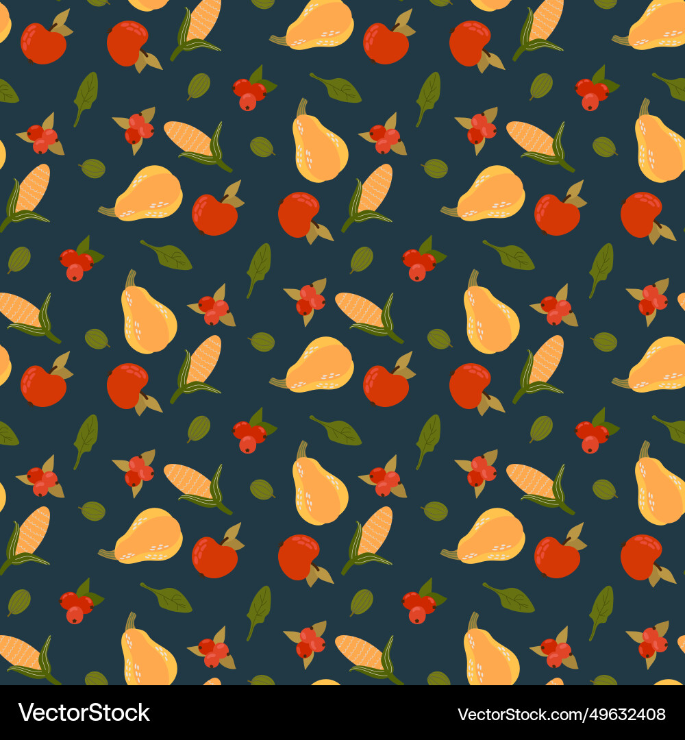Fruit and vegetable seamless pattern Royalty Free Vector