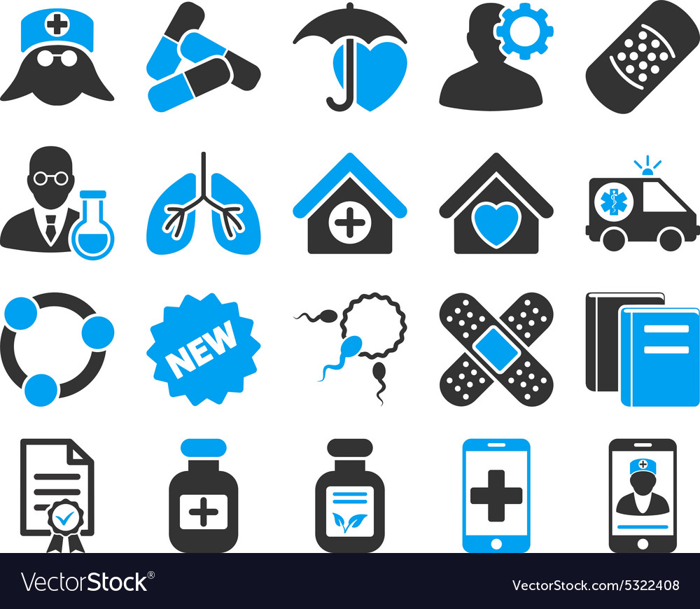 Medical bicolor icons Royalty Free Vector Image