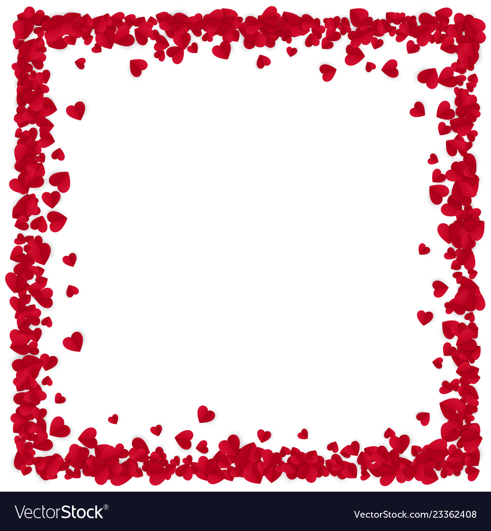 Download Red paper heart frame background valentines day Vector Image