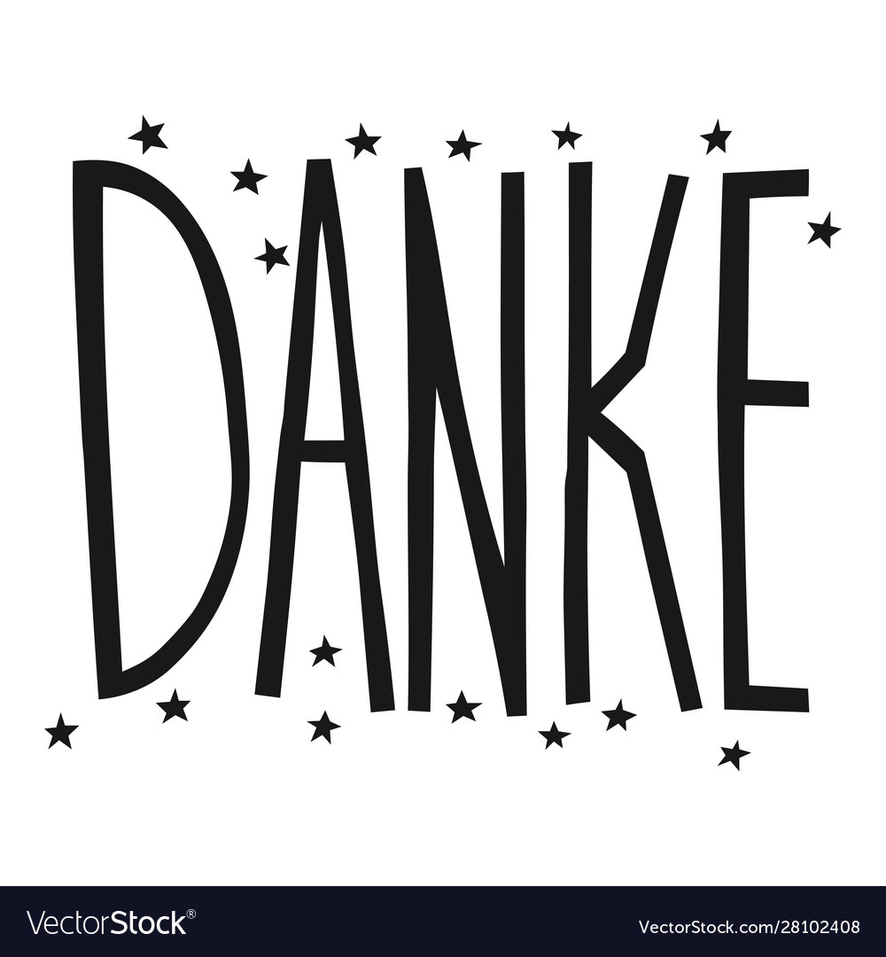 Thank you in german handwritten lettering Vector Image