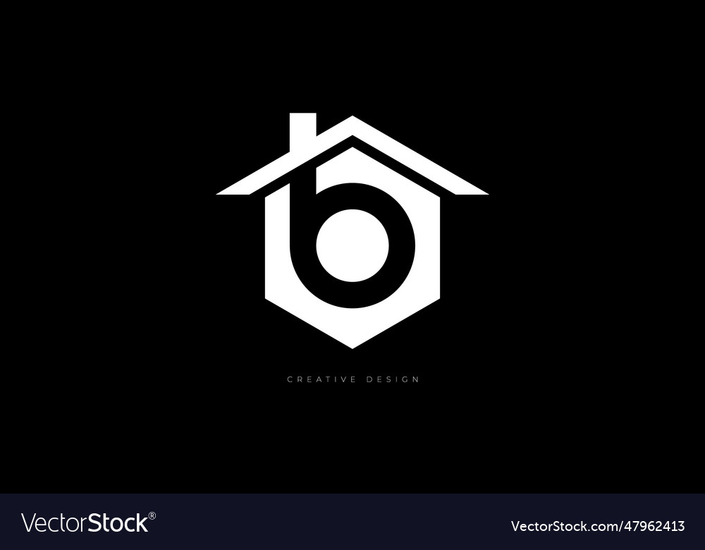 B home real estate elegant logo design Royalty Free Vector