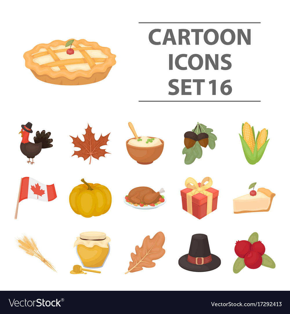 Canadian Thanksgiving Day Set Icons In Cartoon Vector Image Canadian Thanksgiving Day Set Icons In Cartoon Vector Image