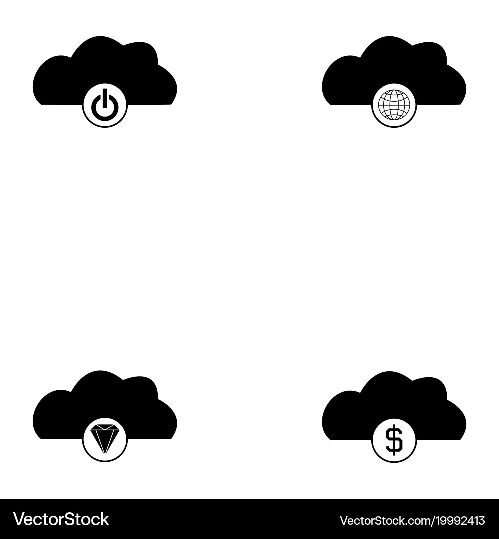 Clouds icon set Royalty Free Vector Image - VectorStock