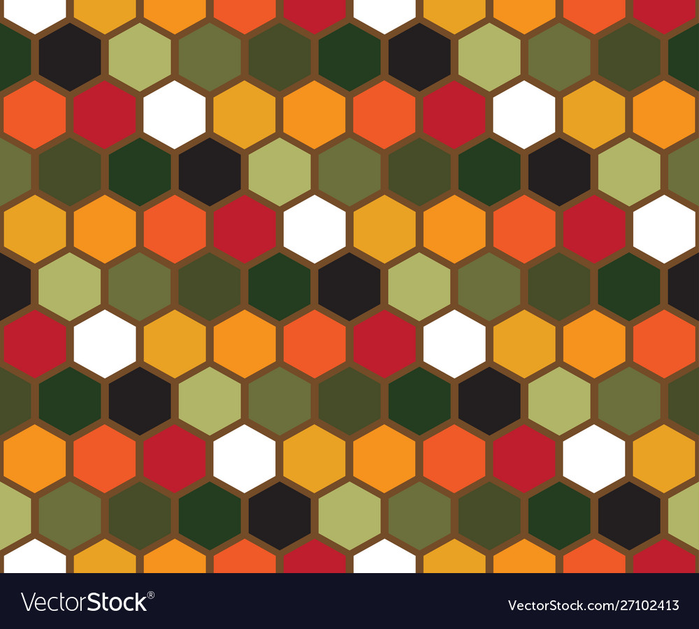 Colorful hexagon geometric pattern Royalty Free Vector Image