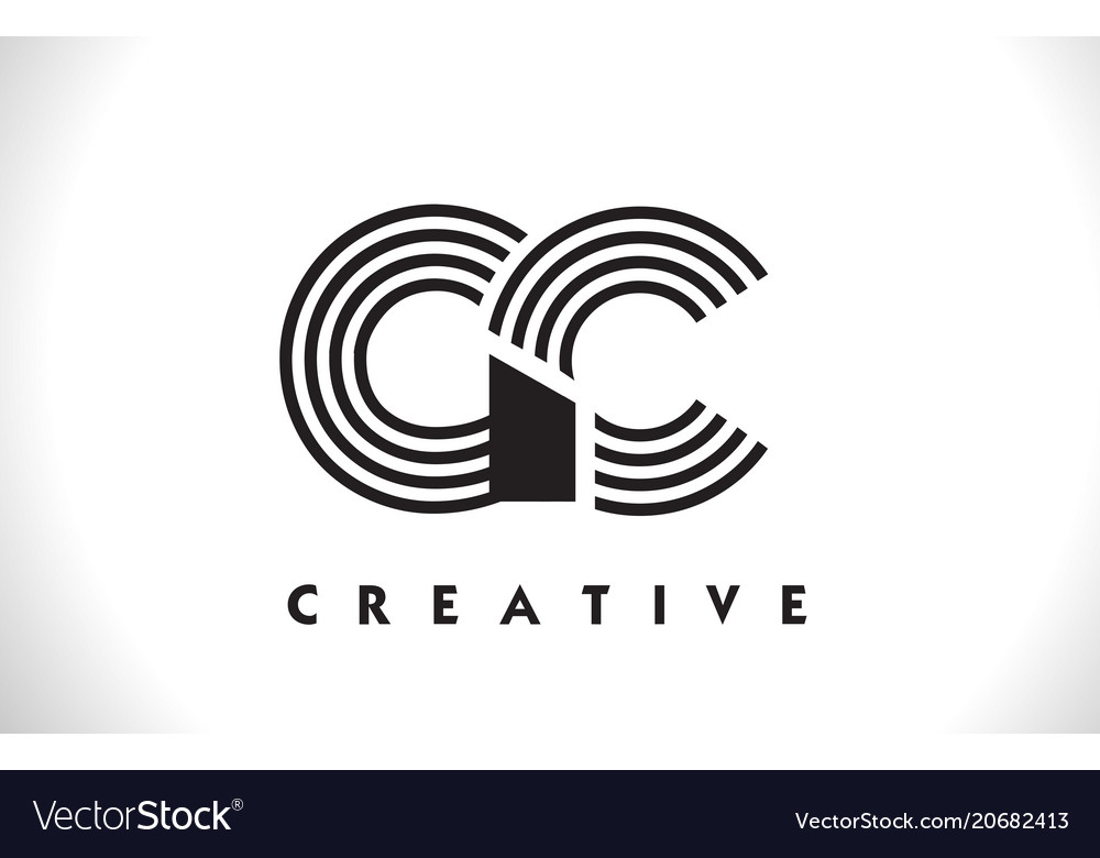 Gc logo letter with black lines design line Vector Image