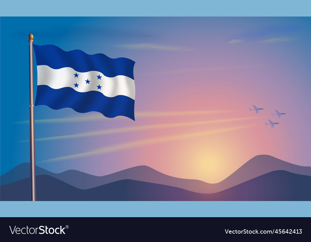 Honduras flag in the morning sun Royalty Free Vector Image