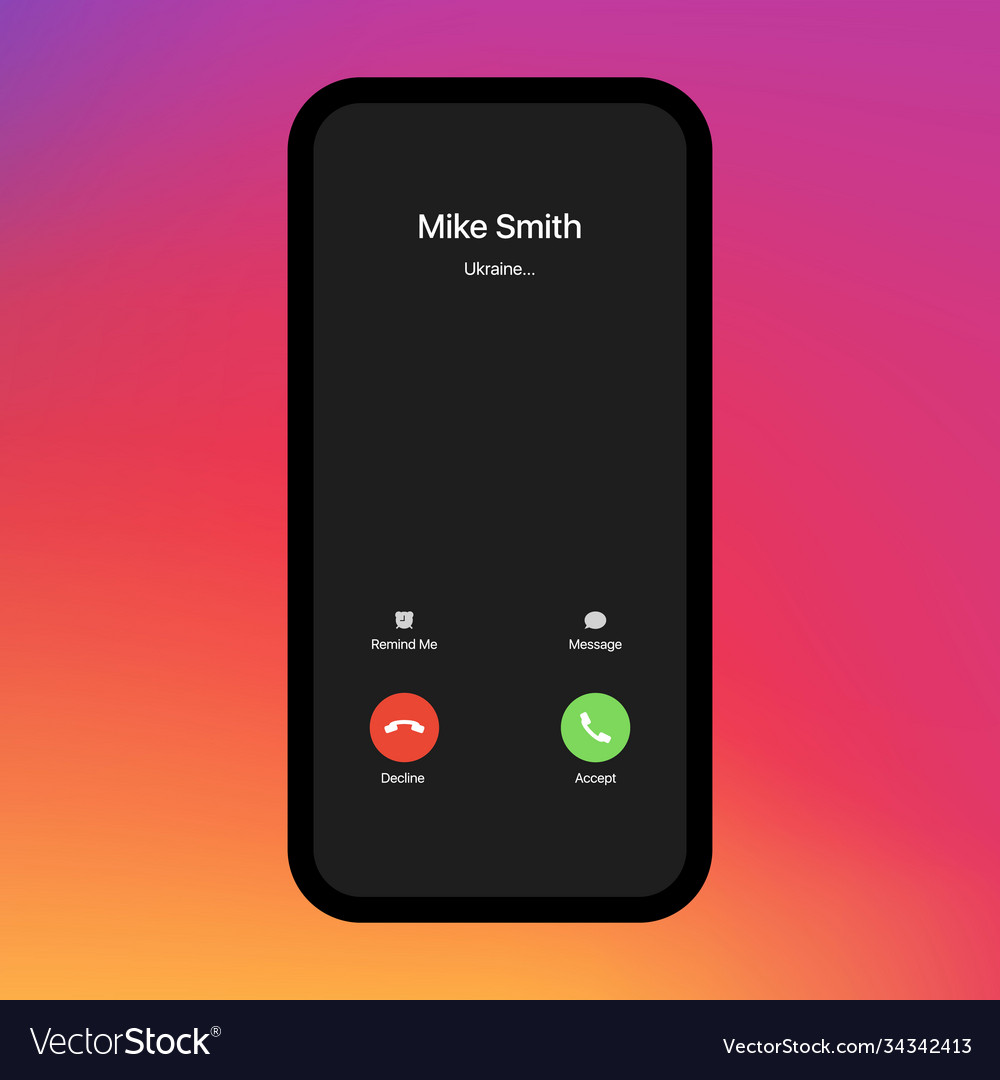 Iphone call screen interface accept button Vector Image