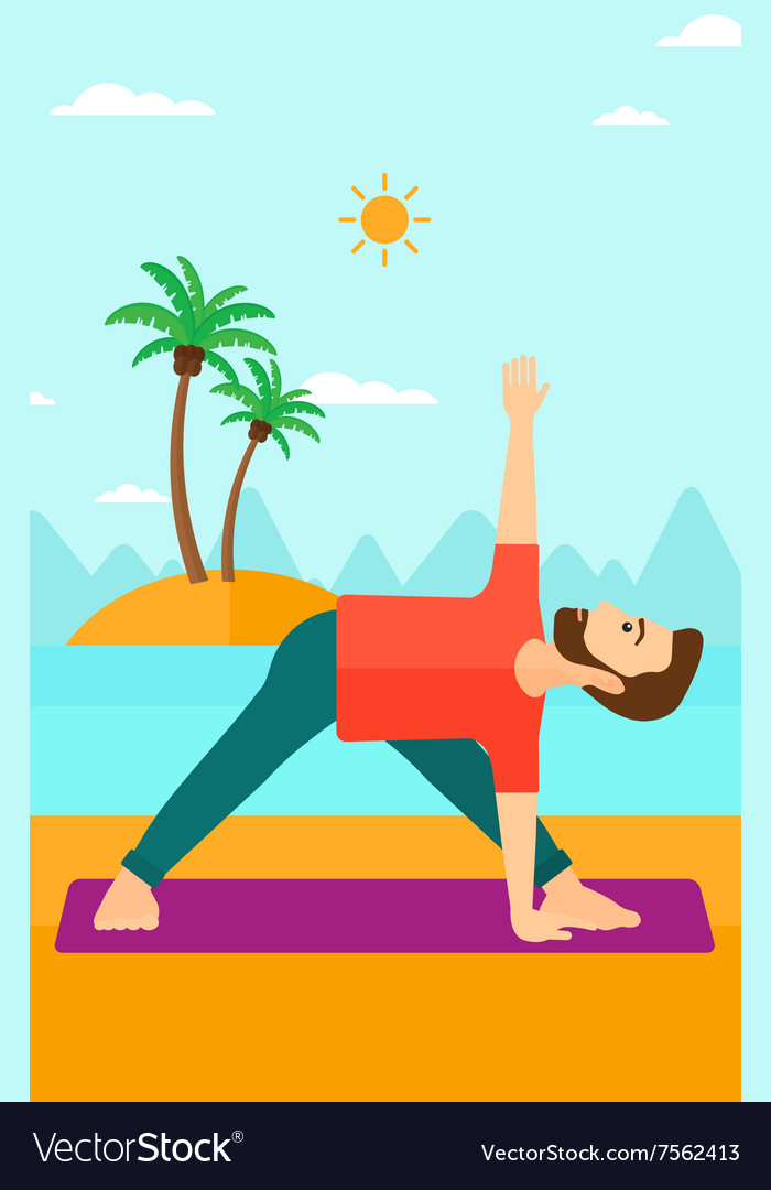 Man practicing yoga Royalty Free Vector Image - VectorStock