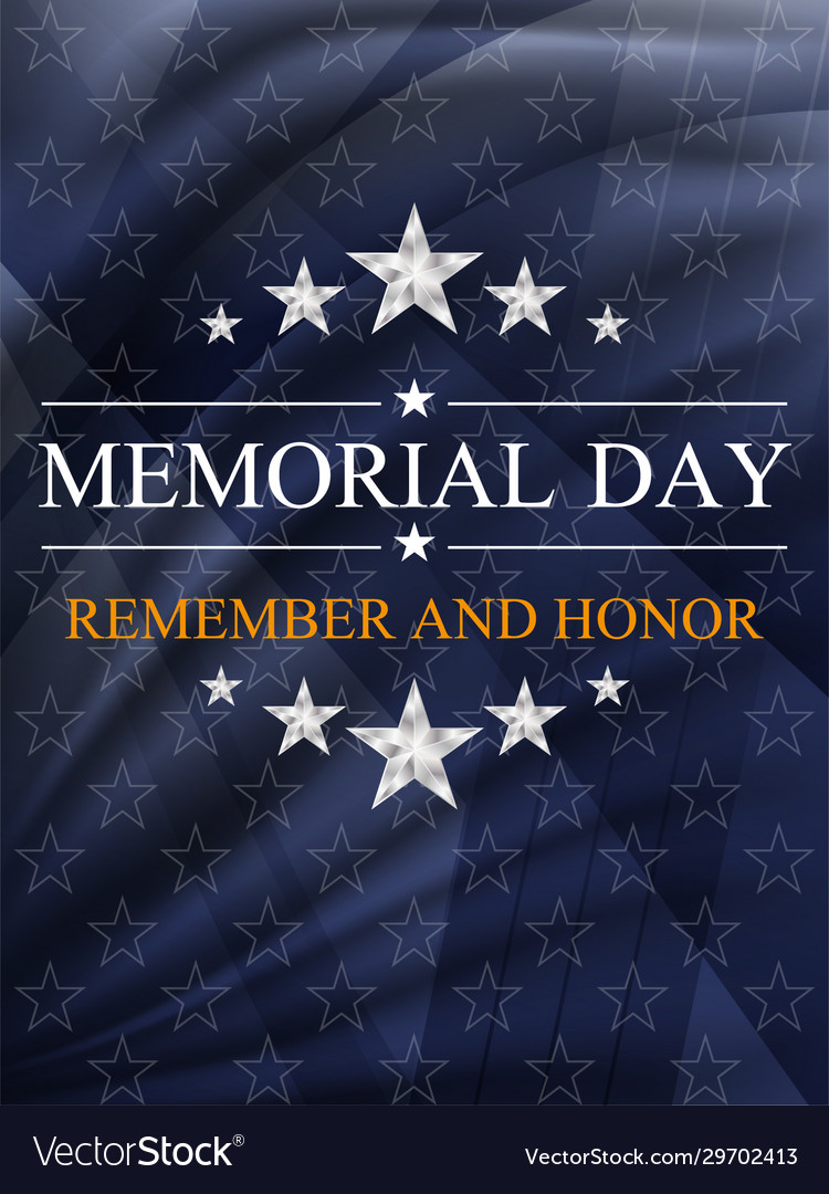 Memorial day card over blue background