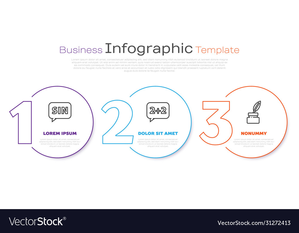 Set line human brain graph schedule chart Vector Image