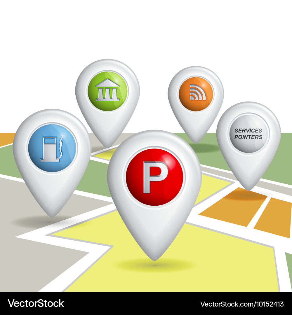 Set of round 3d pointers Royalty Free Vector Image