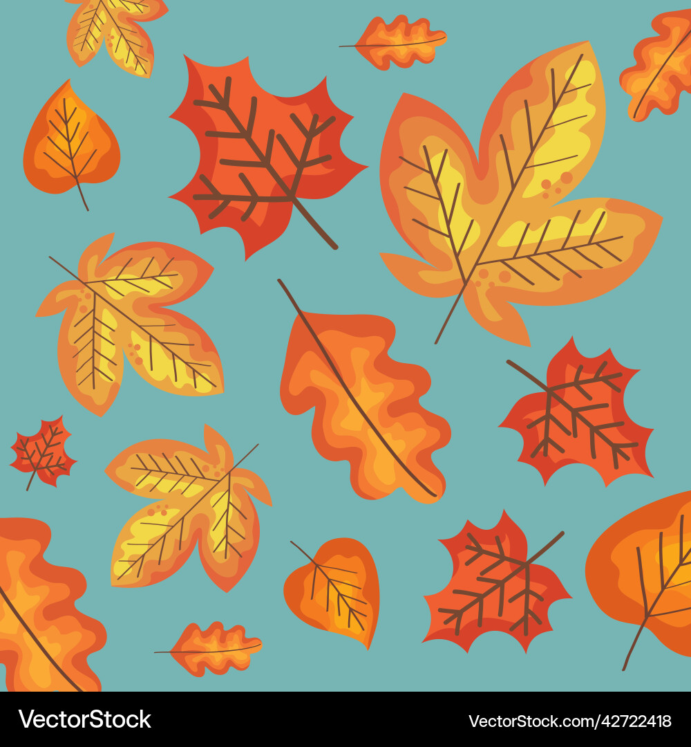 Autumn maple leafs pattern Royalty Free Vector Image