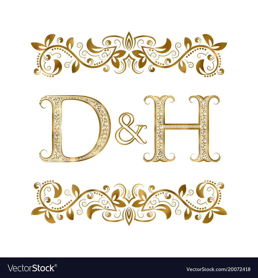 D and h vintage initials logo symbol the letters Vector Image