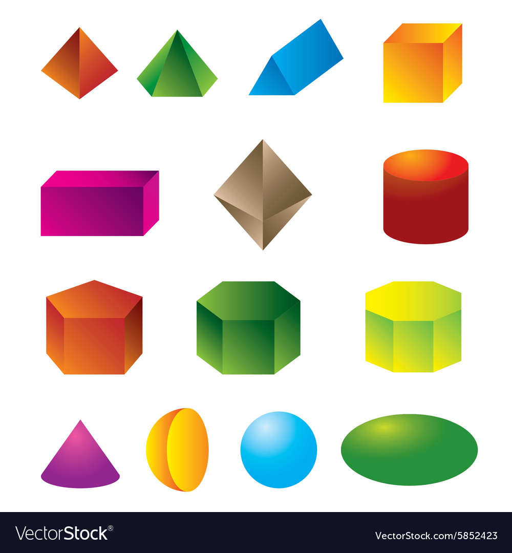 Download 3d geometric shapes Royalty Free Vector Image - VectorStock