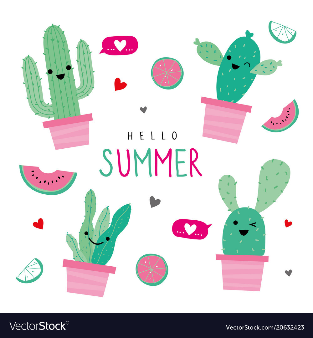Cactus icon flat design plants pot cartoon Vector Image Cactus icon flat design plants pot cartoon Vector Image