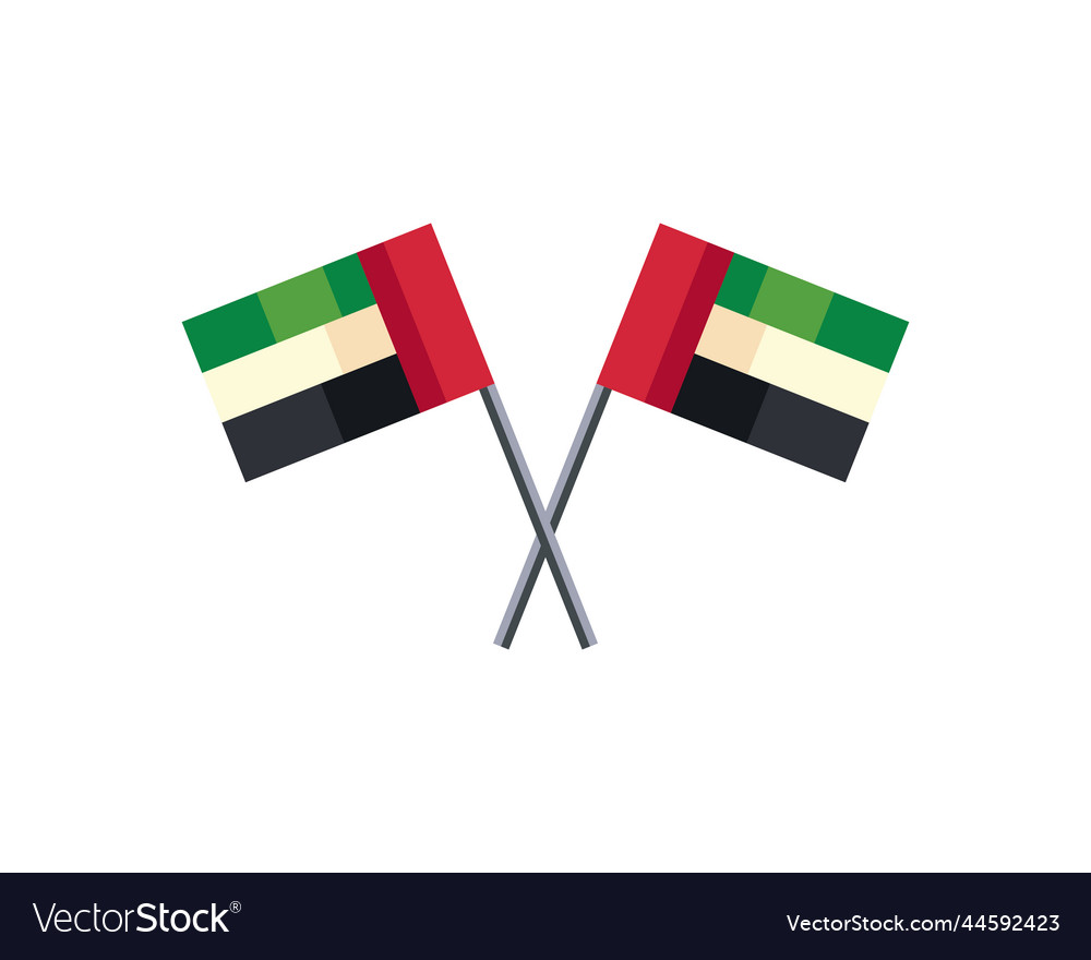 Flat uae flags Royalty Free Vector Image - VectorStock