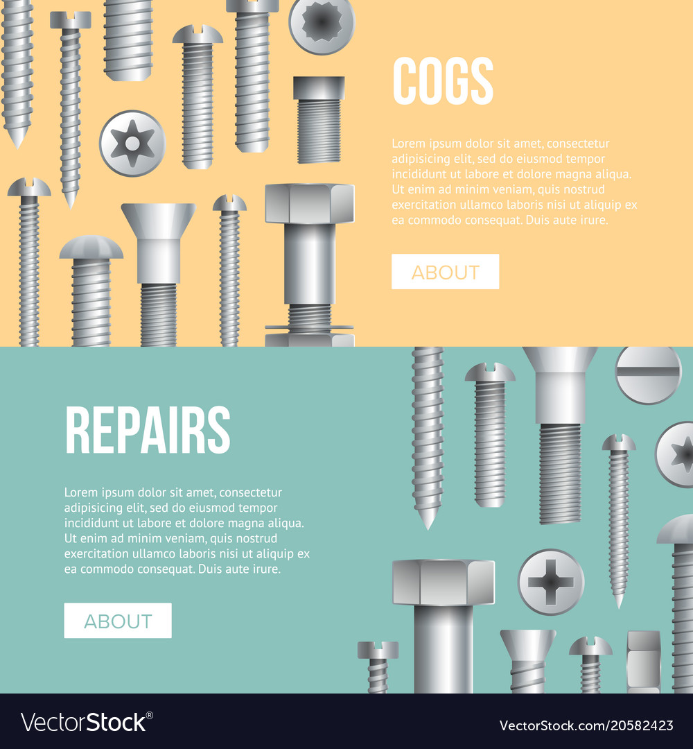 hardware store advertising flyers with bolts vector image flyers store