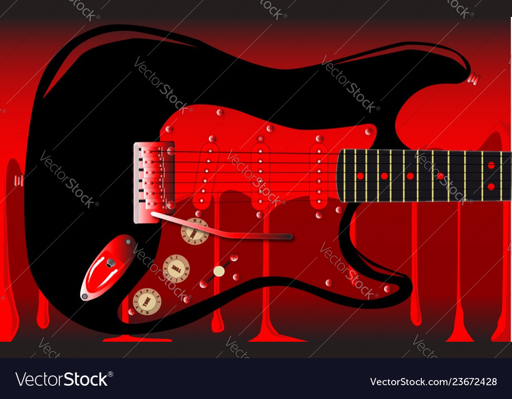 Blood guitar Royalty Free Vector Image - VectorStock