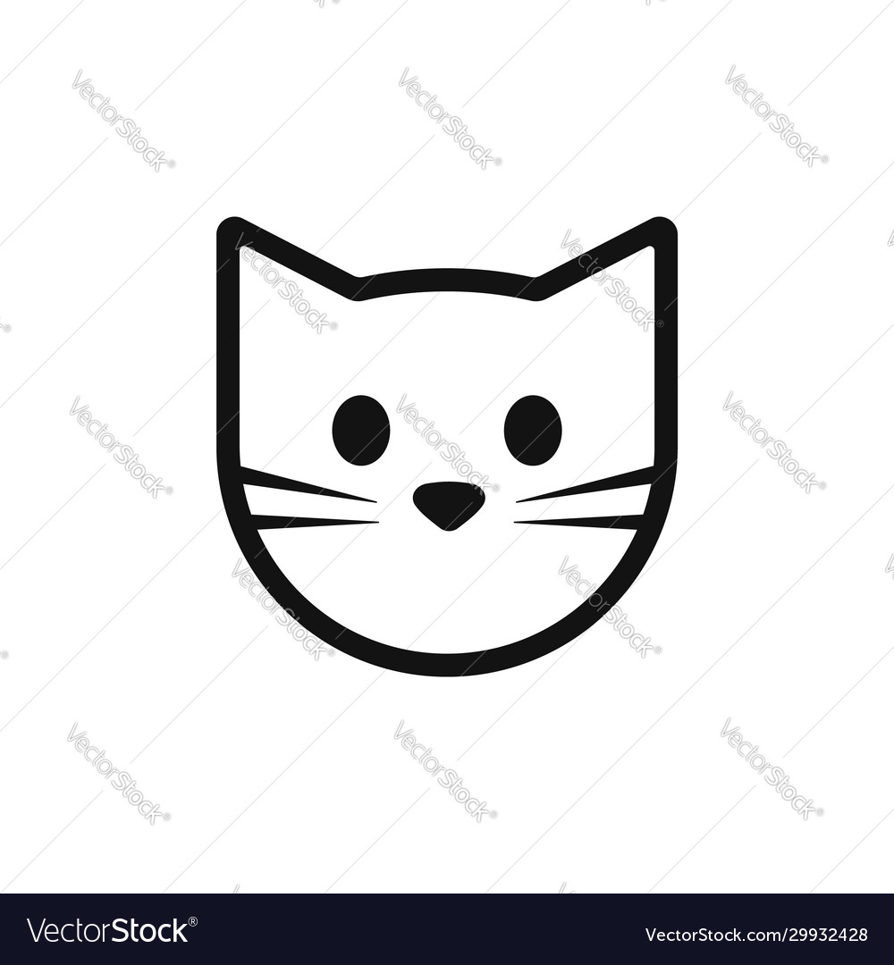 Vector Simple Isolated Cat Icon Stock Illustration - Download