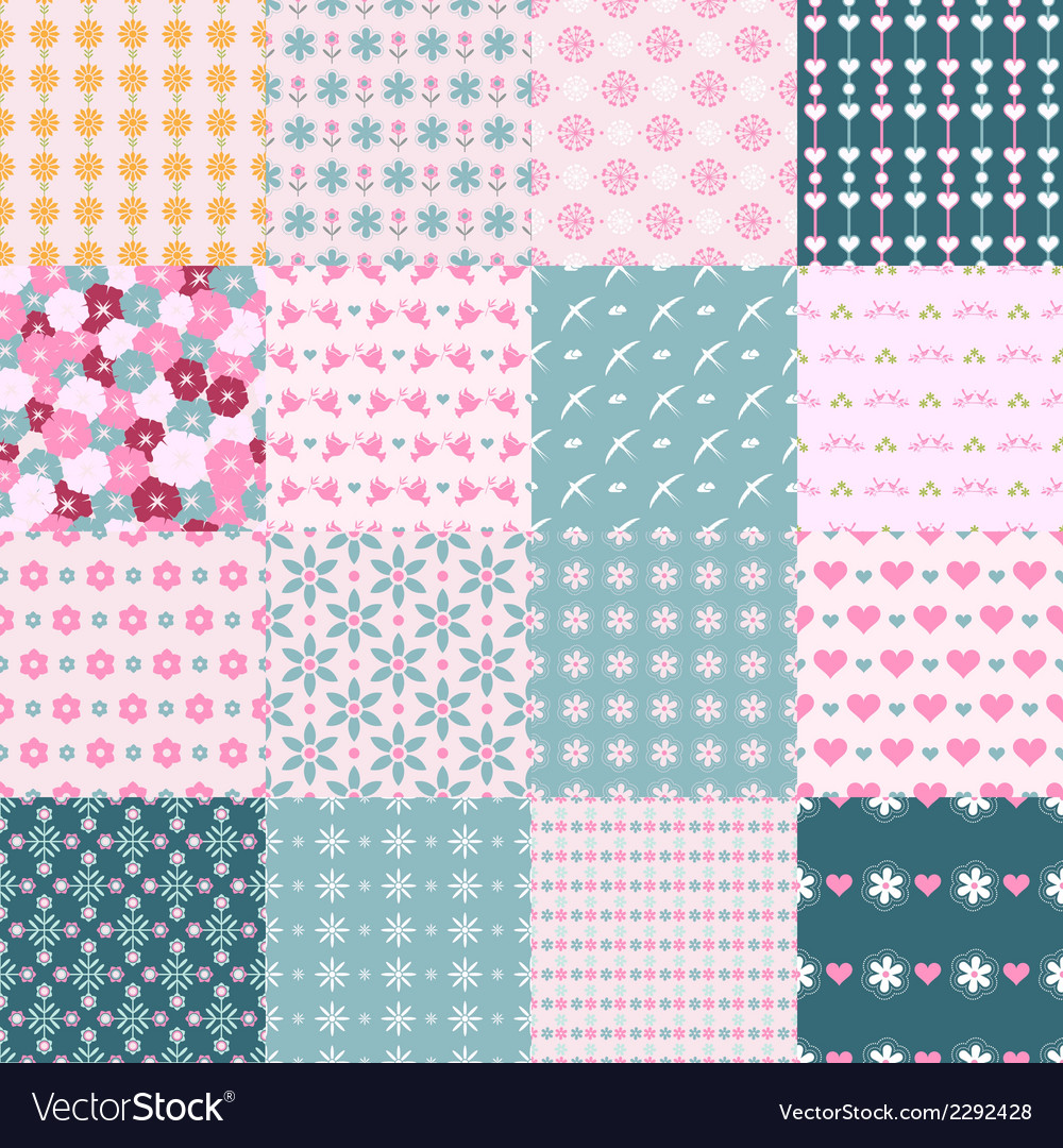 Fashionable seamless patterns Royalty Free Vector Image