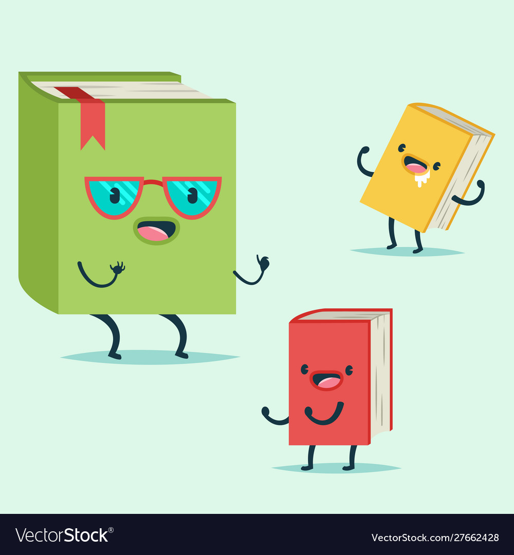 Funny books cartoon characters Royalty Free Vector Image Funny books cartoon characters Royalty Free Vector Image